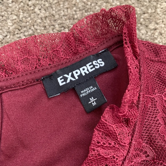 Express sleeveless lace ruffle top - Picture 2 of 4